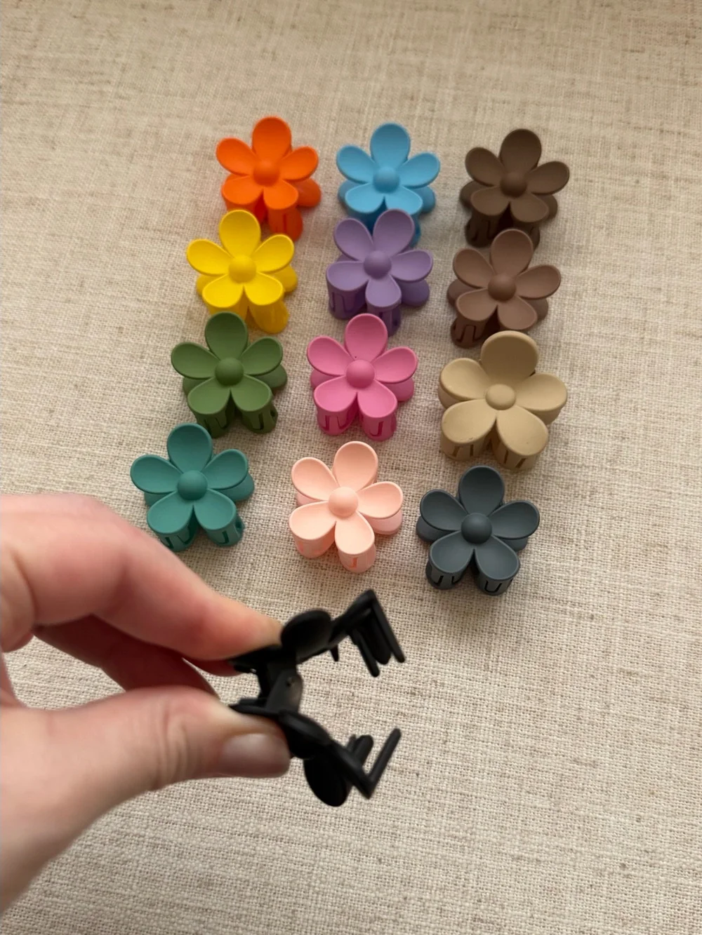Colorful Flower Hair Claw Clips Set